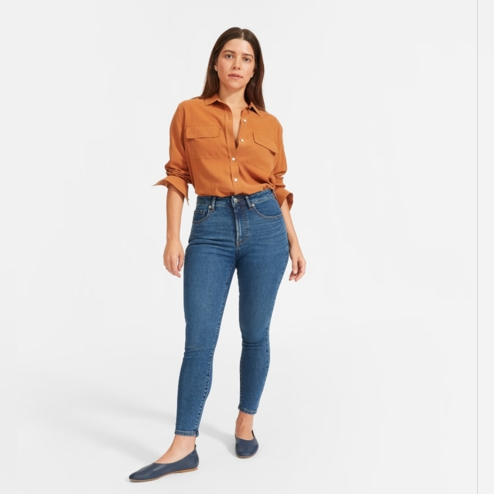 Everlane The Curvy High-rise Skinny Jean sz-30 mid-blue